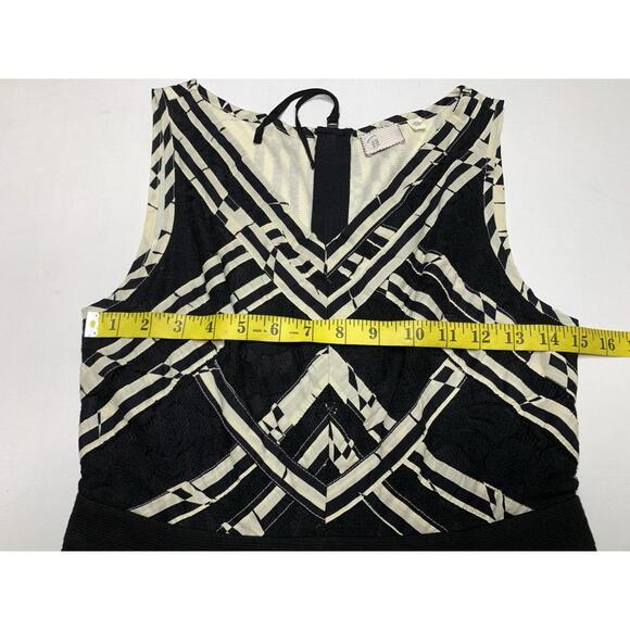 Anthropologie Postmark 9-H15 STCL Size 6 Black White Pleated Cocktail Dress P132 - Picture 10 of 13
